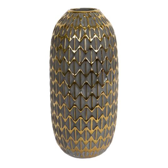 ΒΑΖΟ ΚΕΡΑΜΙΚΟ ΜΑΥΡΟ & ΧΡΥΣΟ 14x14x29