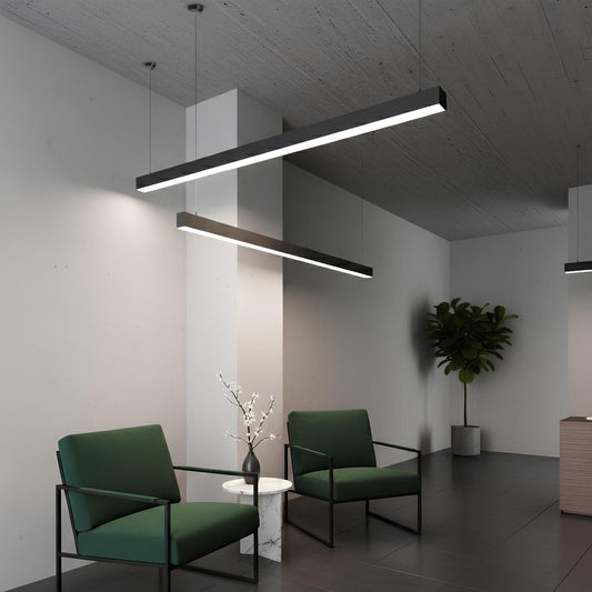 ORION KLV-101-0362 Κρεμαστό Γραμμικό Φωτιστικό Οροφής LED 72W 7200lm 120° AC 220-240V IP20 Ρυθμιζόμενο Λευκό CCT με Χειριστήριο από 2700K έως 6000K Dimmable - Lumileds SMD Chip - Μαύρο Ματ - Μ120 x Π5.5 x Υ7