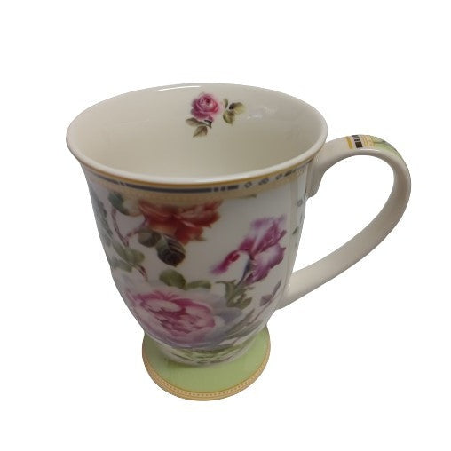 Πορσελάνινη Κούπα Green Yellow Flowers 380ml