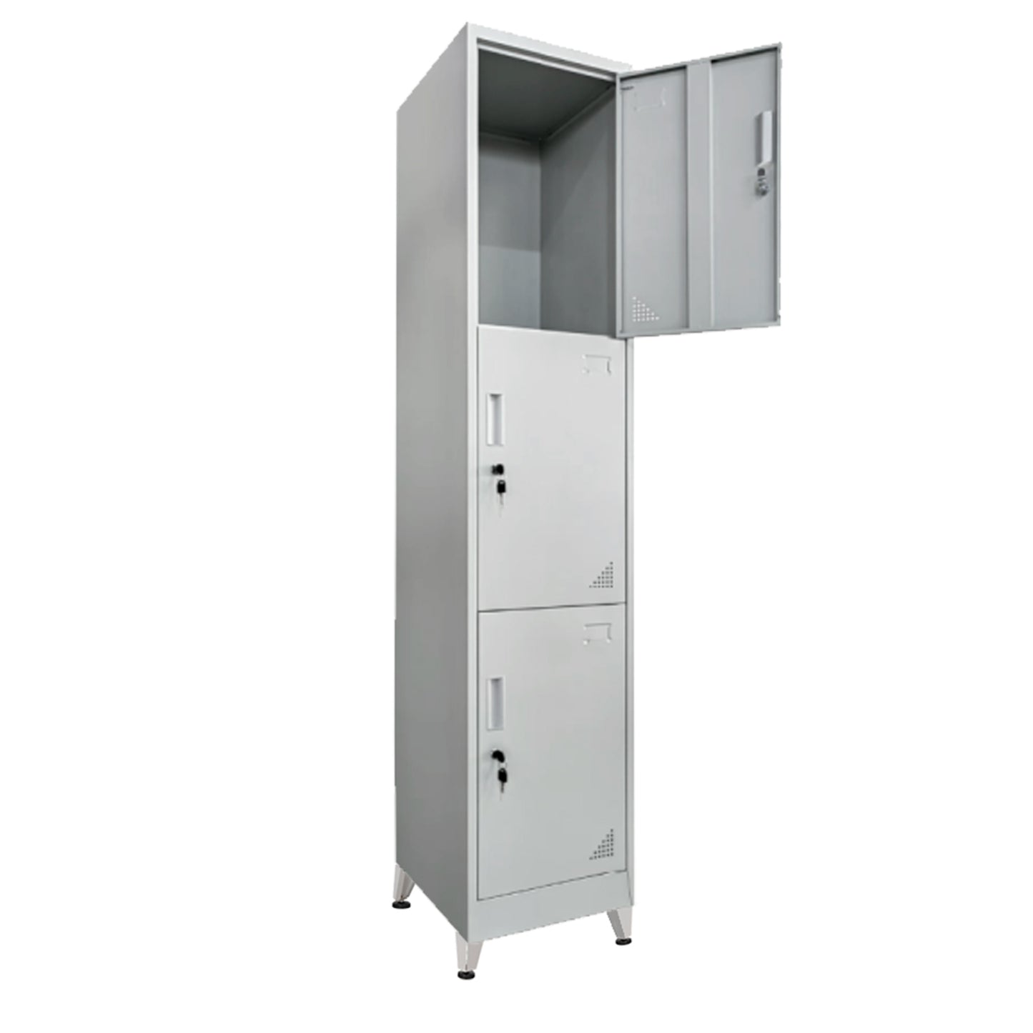 METAL CABINET BELFAST SINGLE DOOR WITH FEET GREY 38.5x45x195
