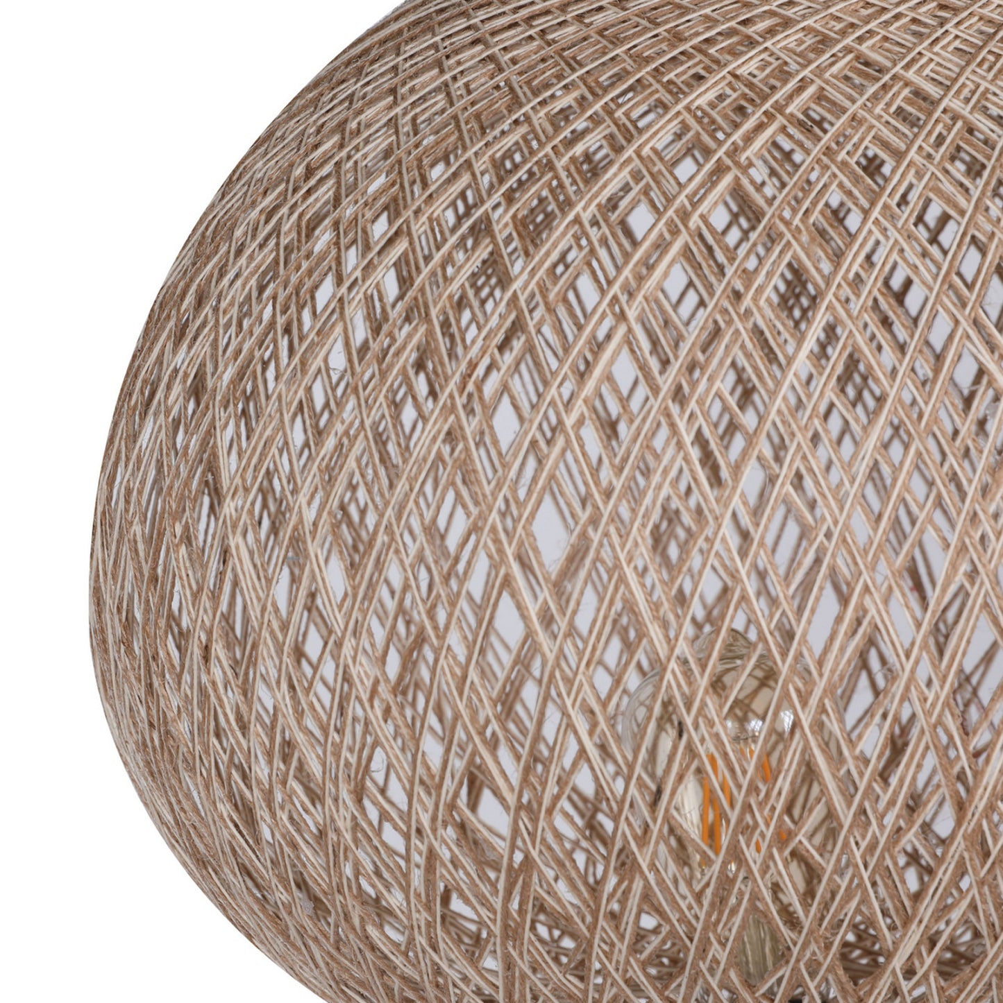 WOODEN FLOOR LAMP WITH BEIGE ROPE SHADE D38x145