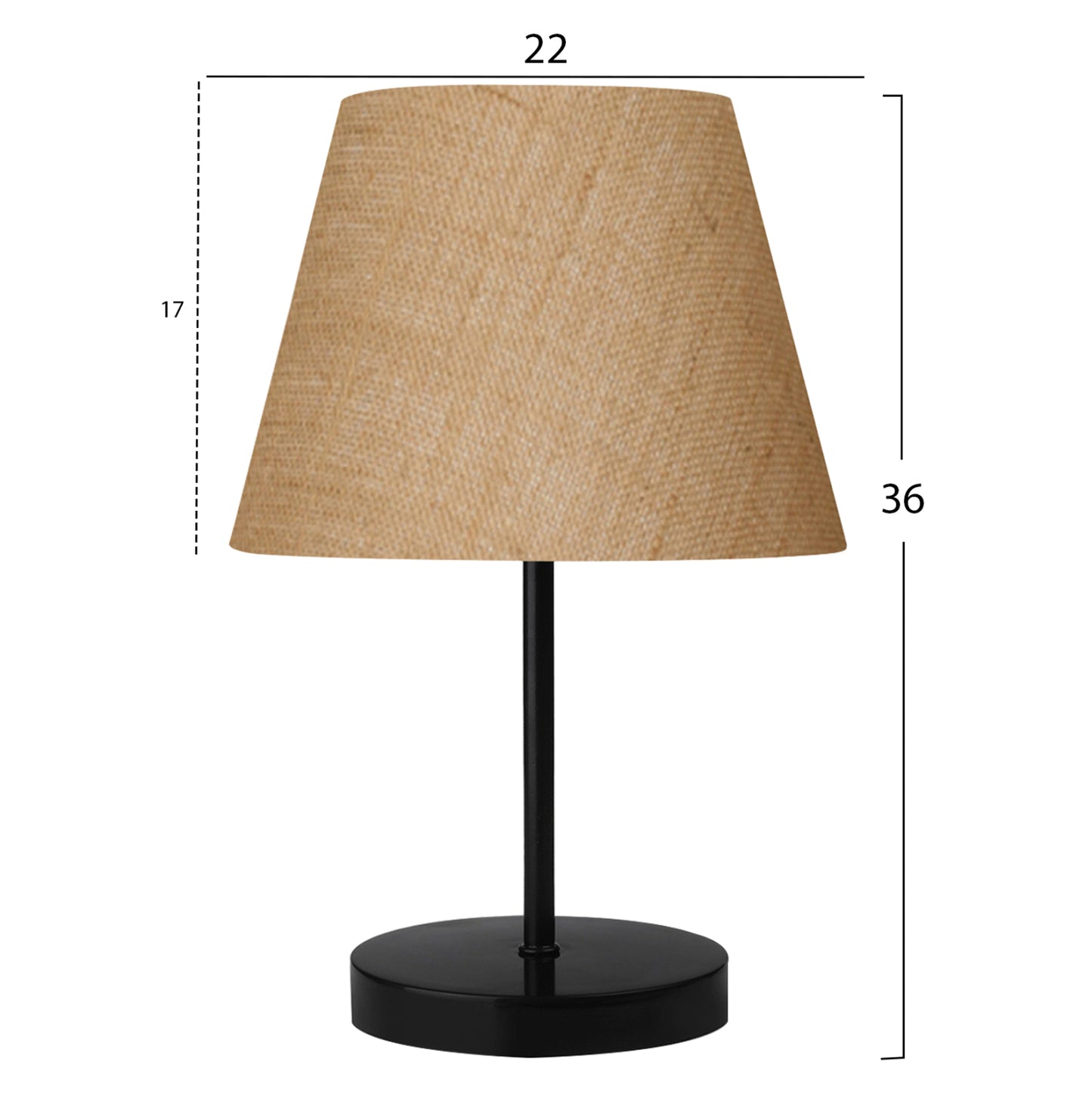 TABLE LAMP BEIGE D22x36