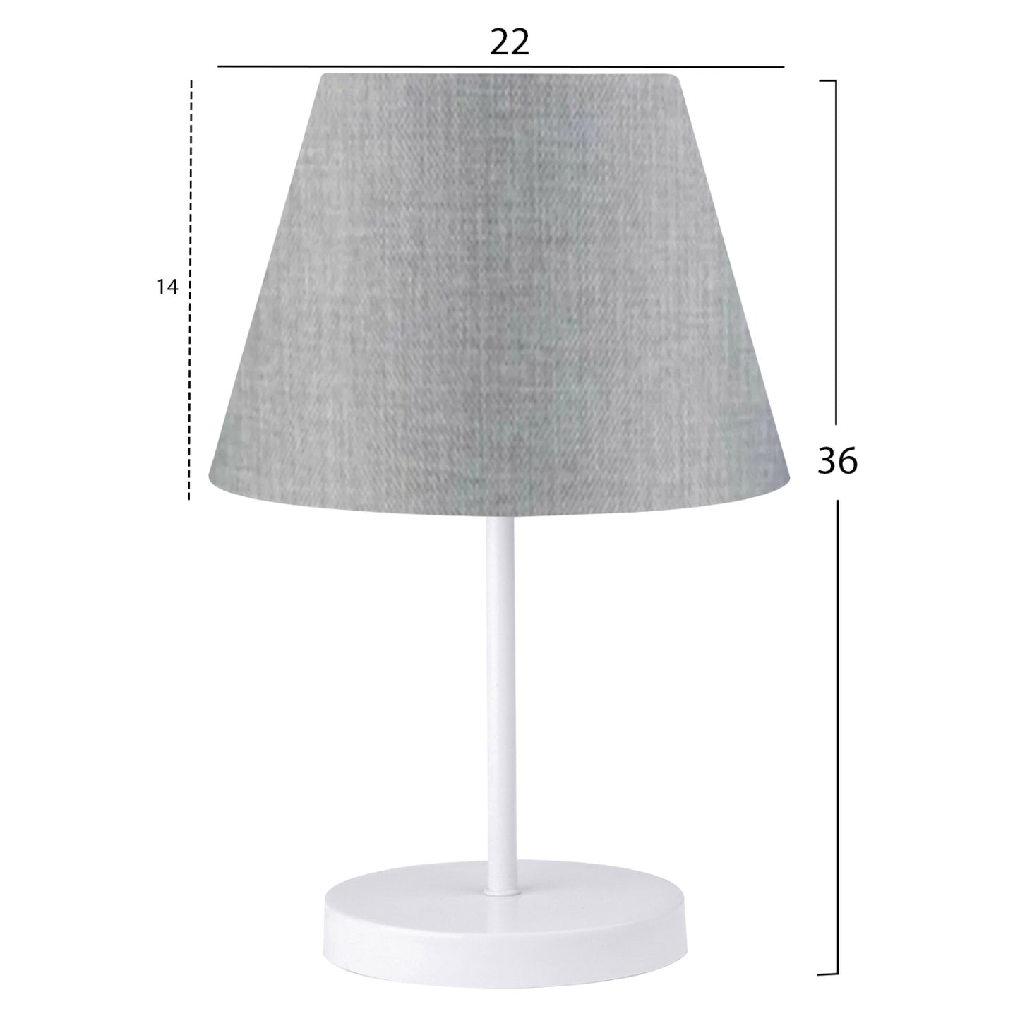 TABLE LAMP WHITE GREY Ø22x36