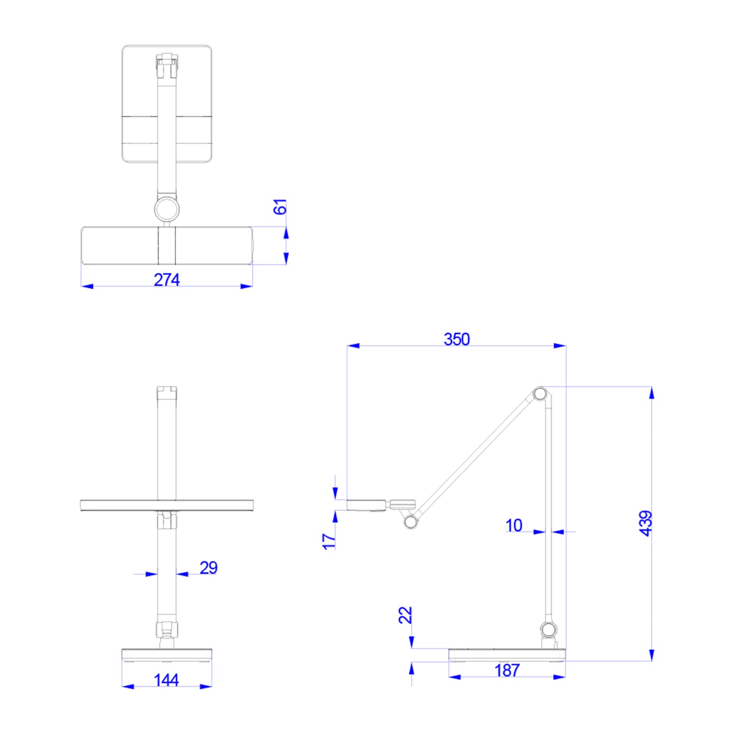 ΦΩΤΙΣΤΙΚΟ ΓΡΑΦΕΙΟΥ LED BLAIN PRO ΑΣΗΜΙ ΜΑΤ ABS 35x43,9εκ