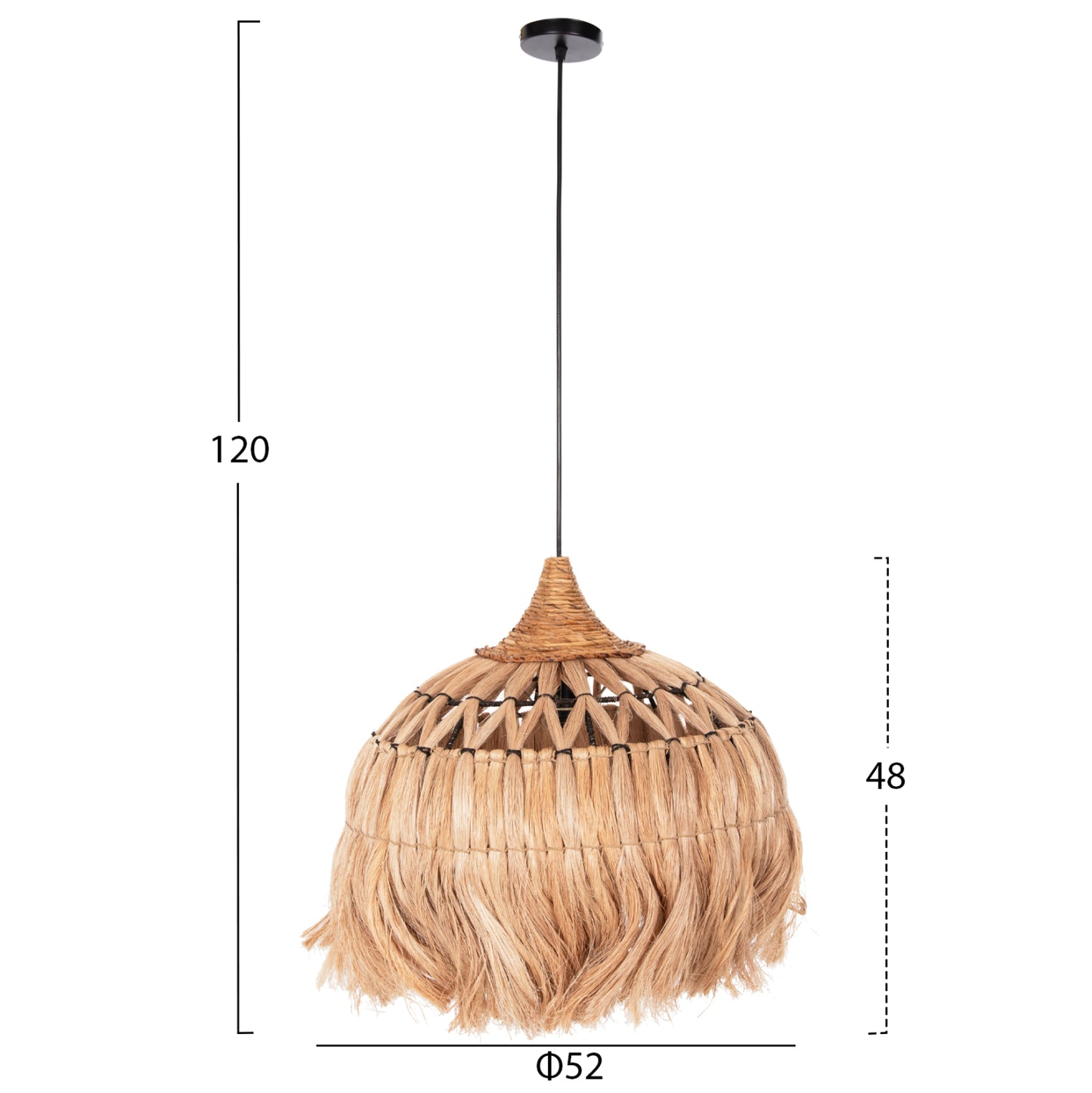 CEILING LIGHT ABACA FIBER IN NATURAL COLOR Φ52x48-120