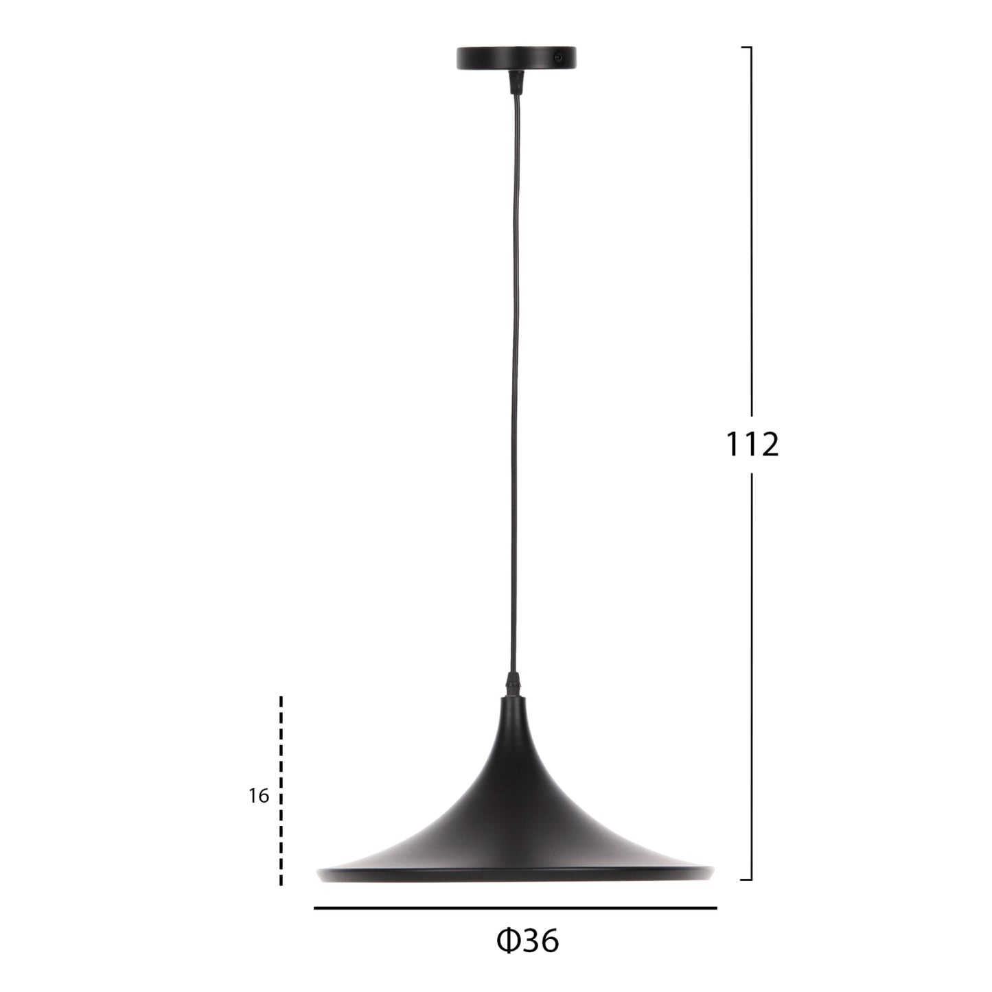 CEILING PENDANT LIGHT ALUMINUM IN BLACK & GOLD Φ36x112