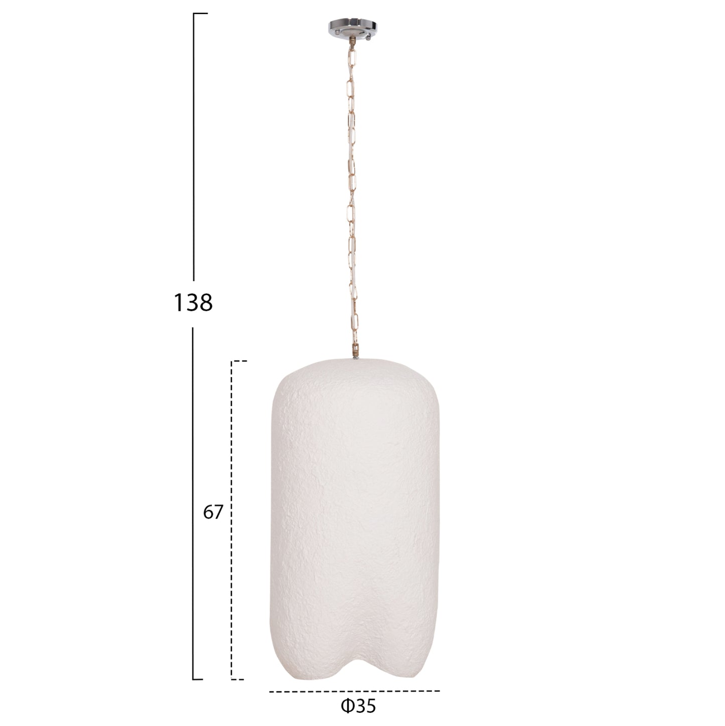 ΦΩΤΙΣΤΙΚΟ ΟΡΟΦΗΣ ΚΡΕΜΑΣΤΟ LOGKY FIBER CEMENT ΛΕΥΚΟ 35x35x67