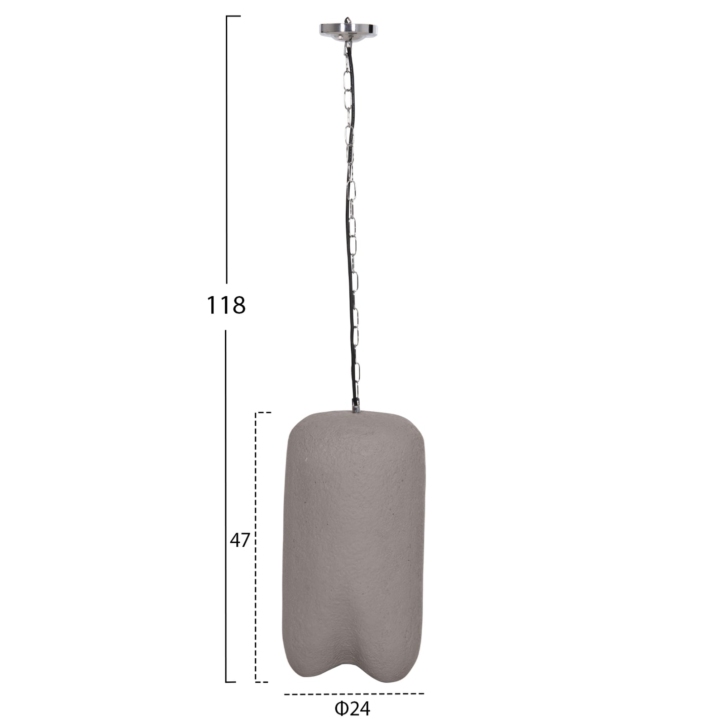 ΦΩΤΙΣΤΙΚΟ ΟΡΟΦΗΣ ΚΡΕΜΑΣΤΟ LOGKY FIBER CEMENT ΓΚΡΙ Φ24x47