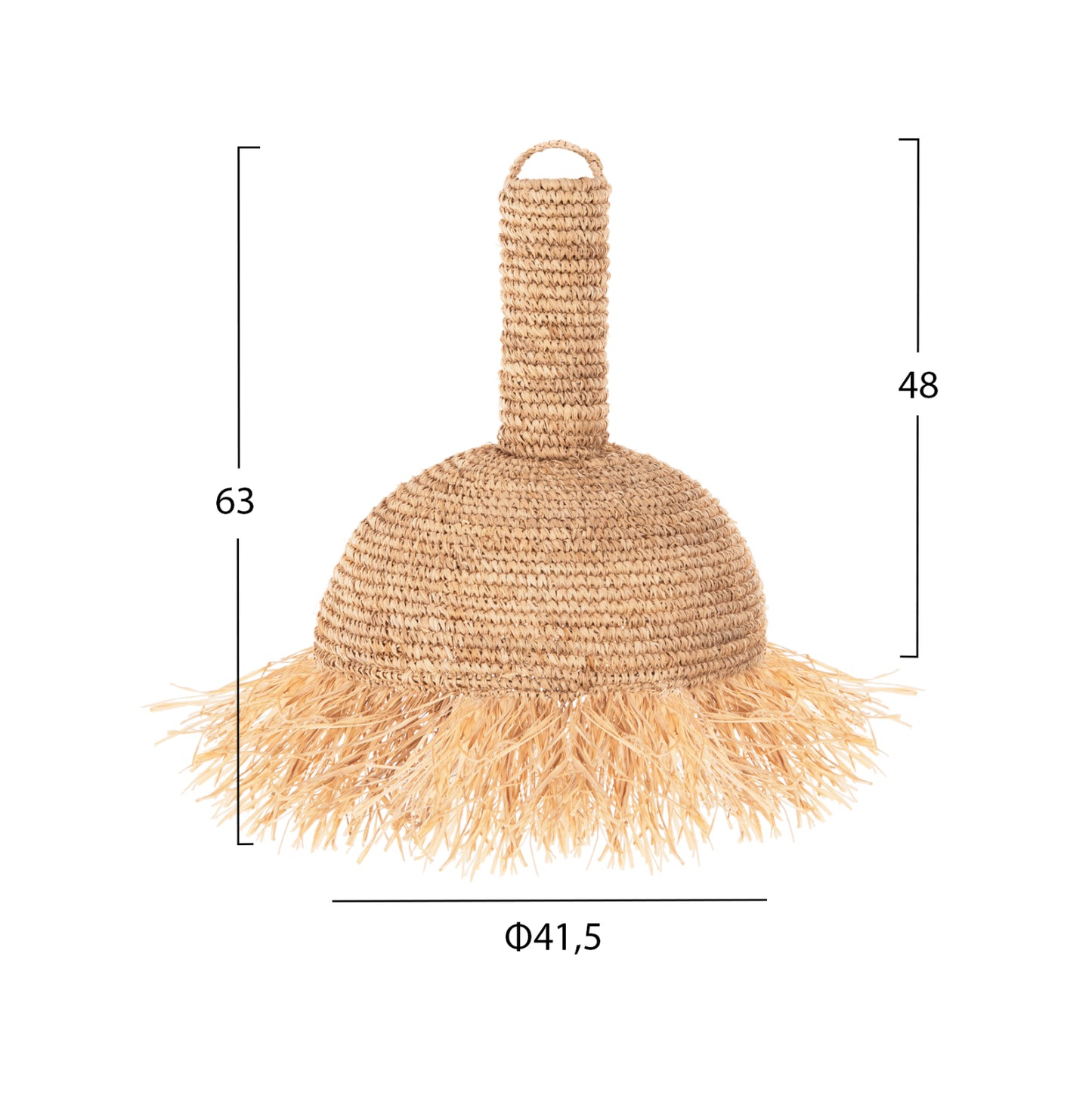 CEILING PENDANT LAMP WITH FRINGES DRIED PALM FIBERS Ø41.5x48