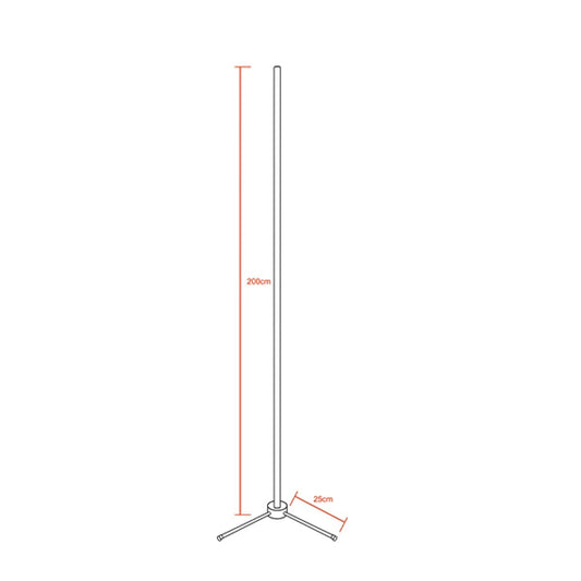 Μοντέρνο Minimal Επιδαπέδιο Μαύρο Φωτιστικό 200cm LED 40 Watt με Ασύρματο Χειριστήριο 2.4G RF, Λειτουργία μέσω WiFi APP & Dimmer RGBW+WW Πολύχρωμο - Ψυχρό - Ημέρας - Θερμό ALIEN Design GLOBO-200-12
