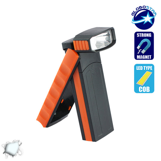 Φορητός Φακός LED με Περιστρεφόμενο Πάνω Μέρος και Πλαϊνό COB 07014