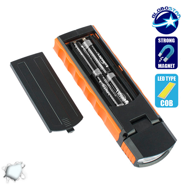 Φορητός Φακός LED με Περιστρεφόμενο Πάνω Μέρος και Πλαϊνό COB 07014