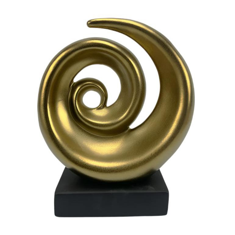 Κεραμικό Διακοσμητικό Σχέδιο Αφηρημένοs Κύκλος σε Χρυσό Ματ 21x9x21