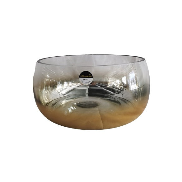 Διακοσμητικό Γυάλινο Κουπ Διάφανο/Χρυσό 21.5x21.5x10.4