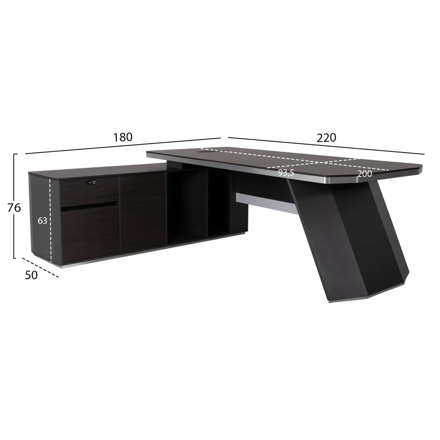 ΓΡΑΦΕΙΟ ΕΠΑΓΓΕΛΜΑΤΙΚΟ ΑΡΙΣΤΕΡΗ ΓΩΝΙΑ ROSEWOOD 220x180x76