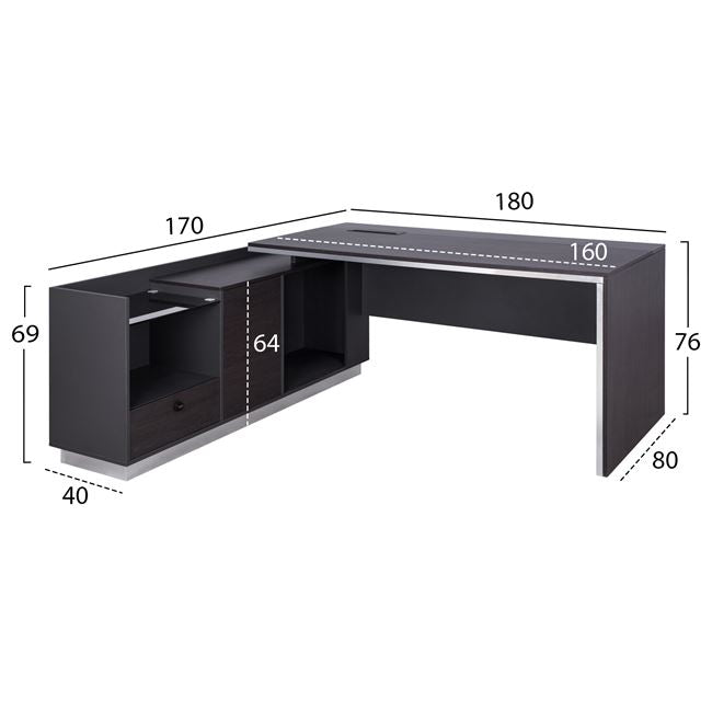 ΓΡΑΦΕΙΟ ΕΠΑΓΓΕΛΜΑΤΙΚΟ ΑΡΙΣΤΕΡΗ ΓΩΝΙΑ ROSEWOOD 180x170x76