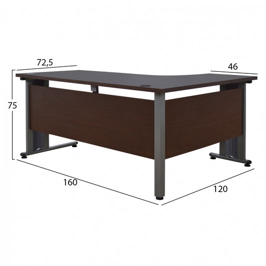 ΓΡΑΦΕΙΟ ΕΠΑΓΓΕΛΜΑΤΙΚΟ VALDEN WENGE ΑΡΙΣΤΕΡΗ ΓΩΝΙΑ 160x120x75