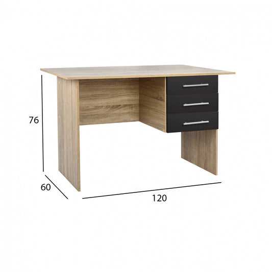ΓΡΑΦΕΙΟ ΜΕΛΑΜΙΝΗΣ ENSLEY ΜΕ 3 ΣΥΡΤΑΡΙΑ SONAMA ΓΚΡΙ 120x60x76