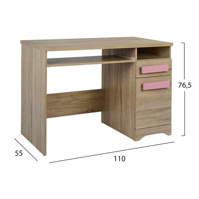 PLAYROOM SONAMA DESK PINK HANDLE 110x55x76.5