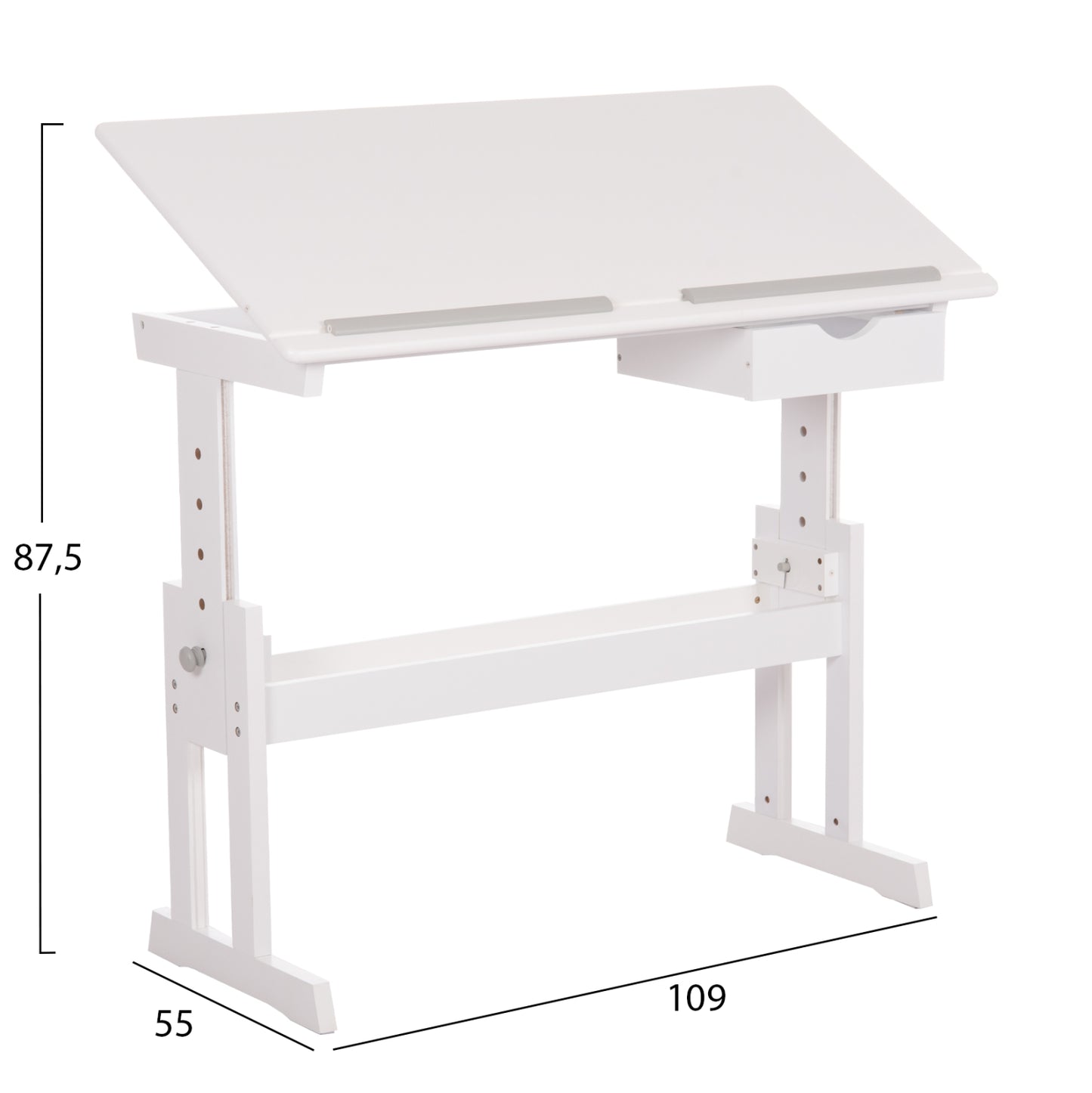ΓΡΑΦΕΙΟ/ΣΧΕΔΙΑΣΤΗΡΙΟ ASCENT MDF ΣΕ ΛΕΥΚΟ 109x55x87,5