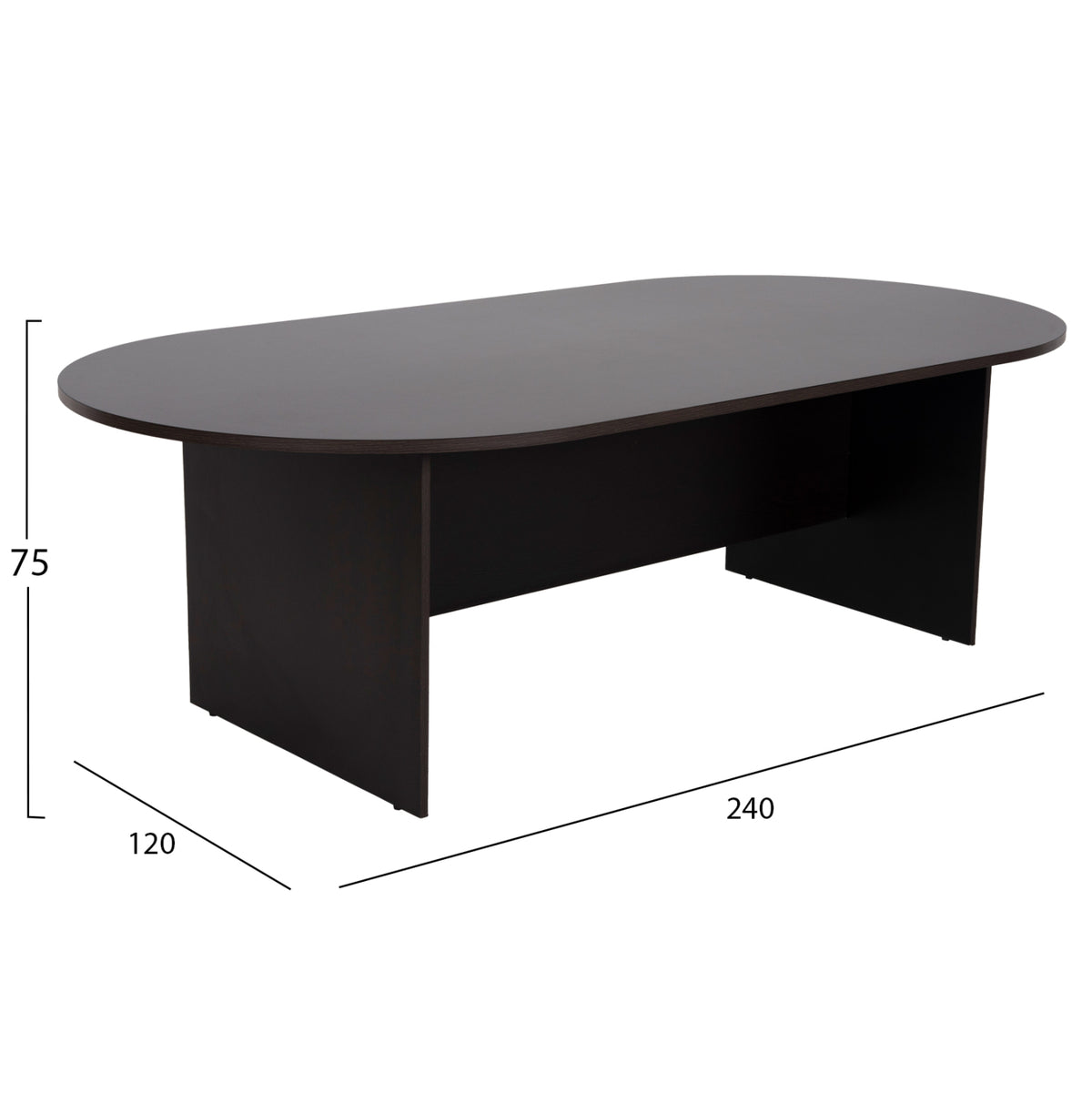 SIENNA OVAL CONFERENCE DESK MELAMINE IN WENGE 240x120x75