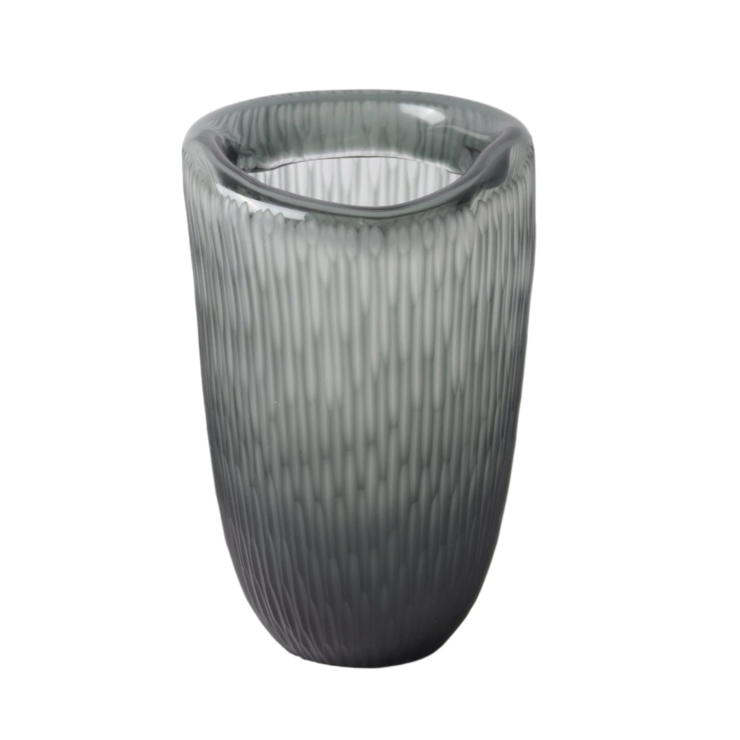 Διακοσμητικό Γυάλινο Πράσινο Βάζο Ραβδωτό 21x20x31.5