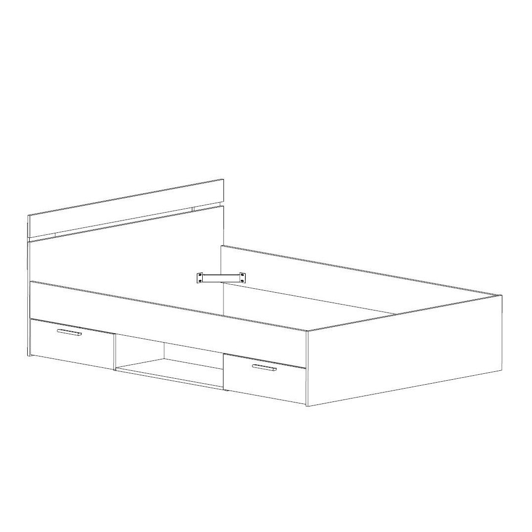 Bed Ohio White 144.5x204x74
