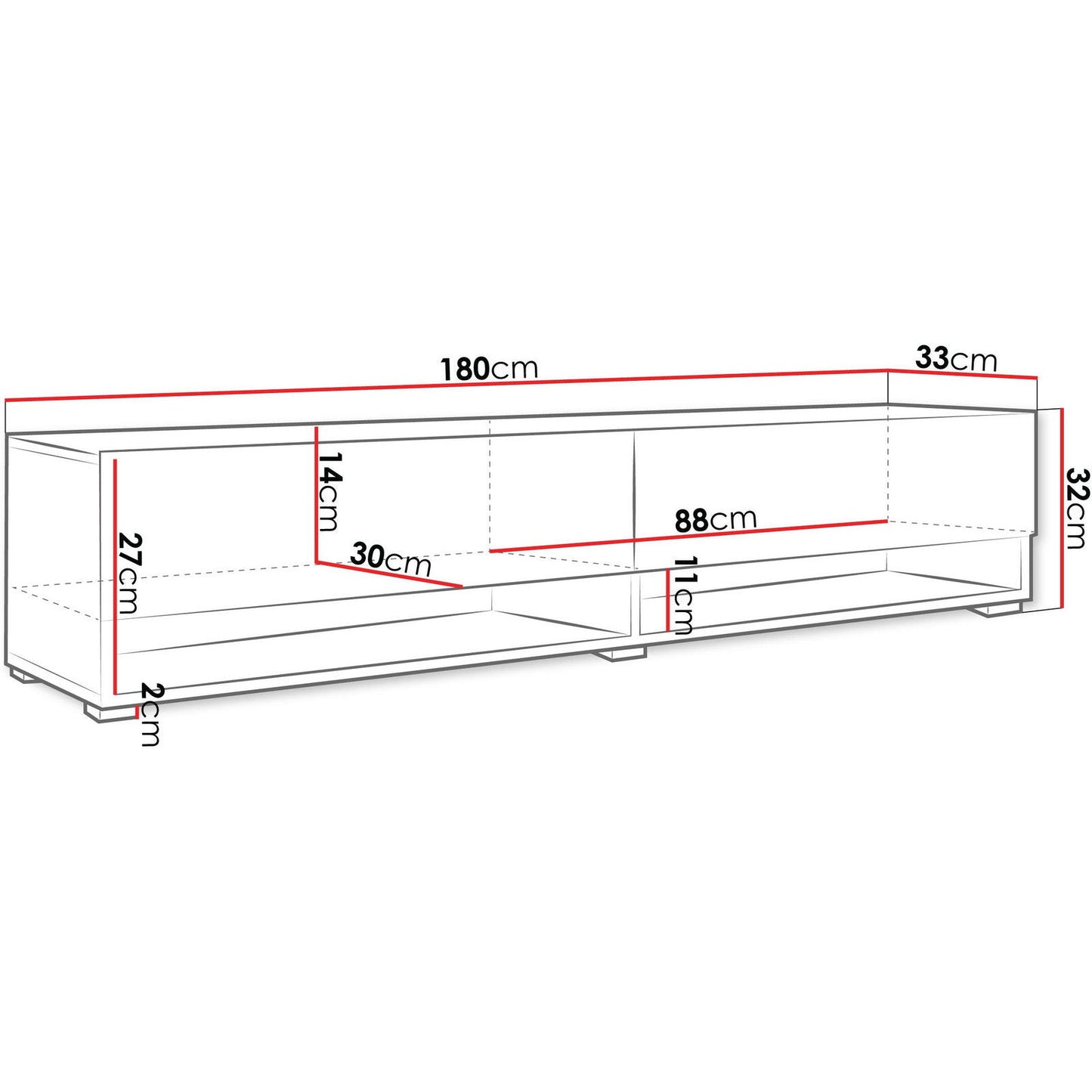 Έπιπλο Τηλεόρασης Aelia Plus Φυσικό 180x33x30