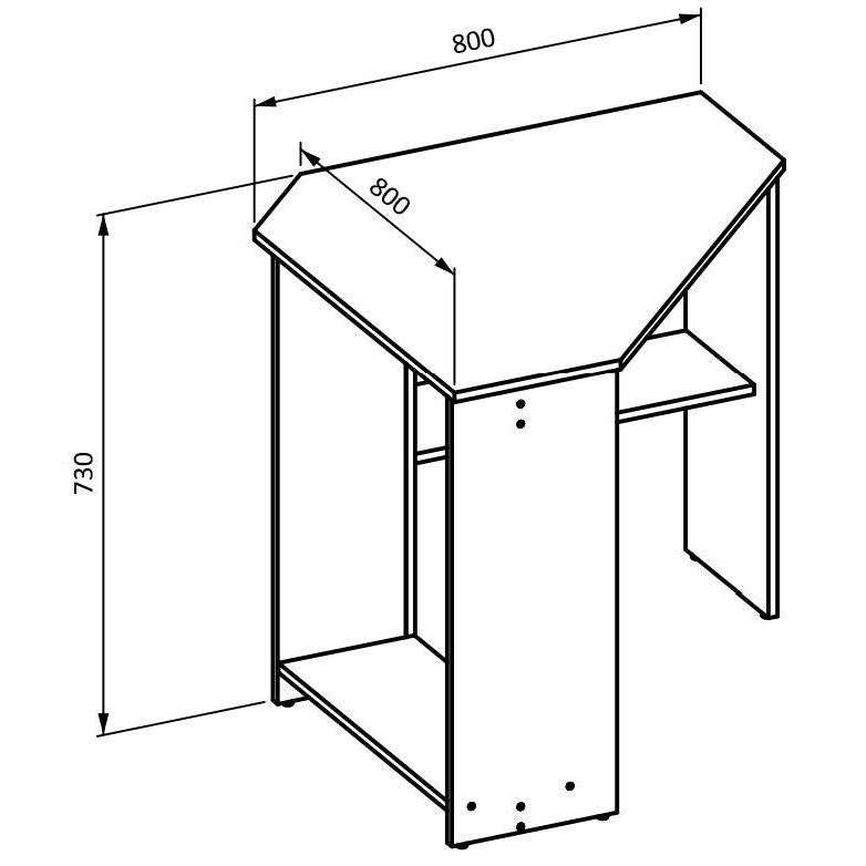 Γωνιακό Γραφείο Hippo Λευκό 80x80x75