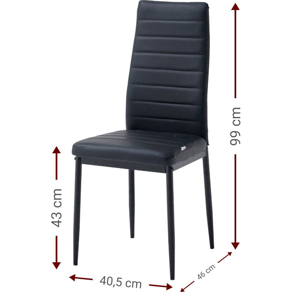 Καρέκλα Jake Μαύρο 40.5x46x99