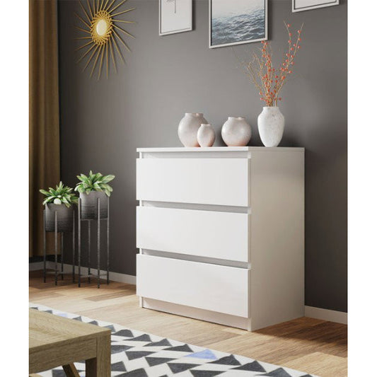 Συρταριέρα Juniper 3S Λευκό 70x40x77