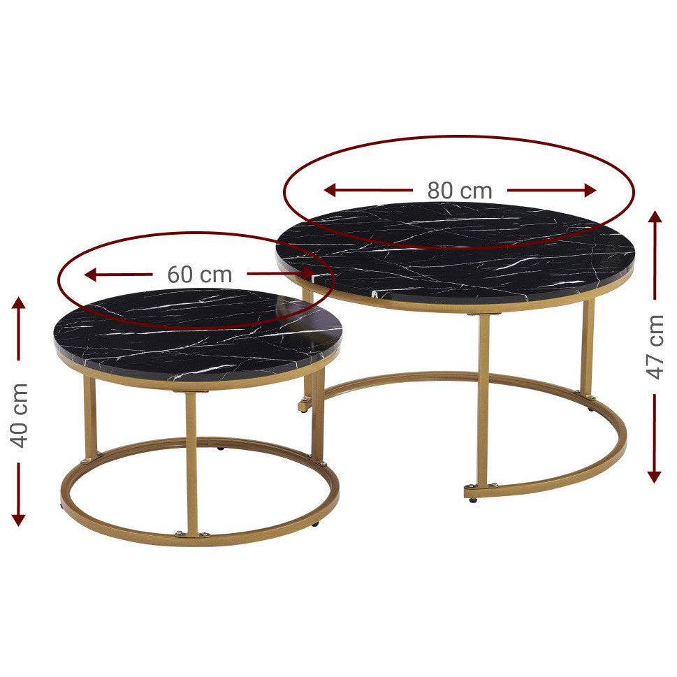 Jenson Coffee Tables Black 80x80x47