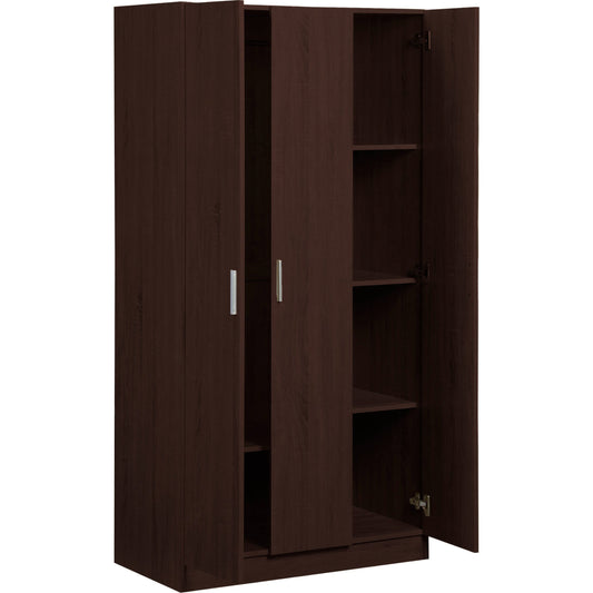 Ντουλάπα Wilson 3D Τρίφυλλη Wenge 90x45x180