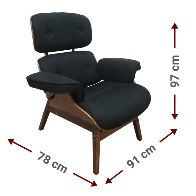 Armchair William Black 91x78x97