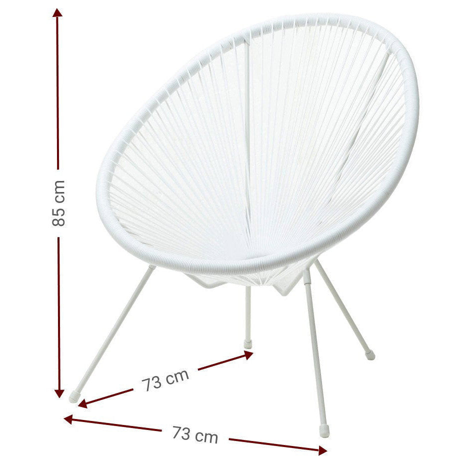 Πολυθρόνα Acapulco Λευκό 73x73x85