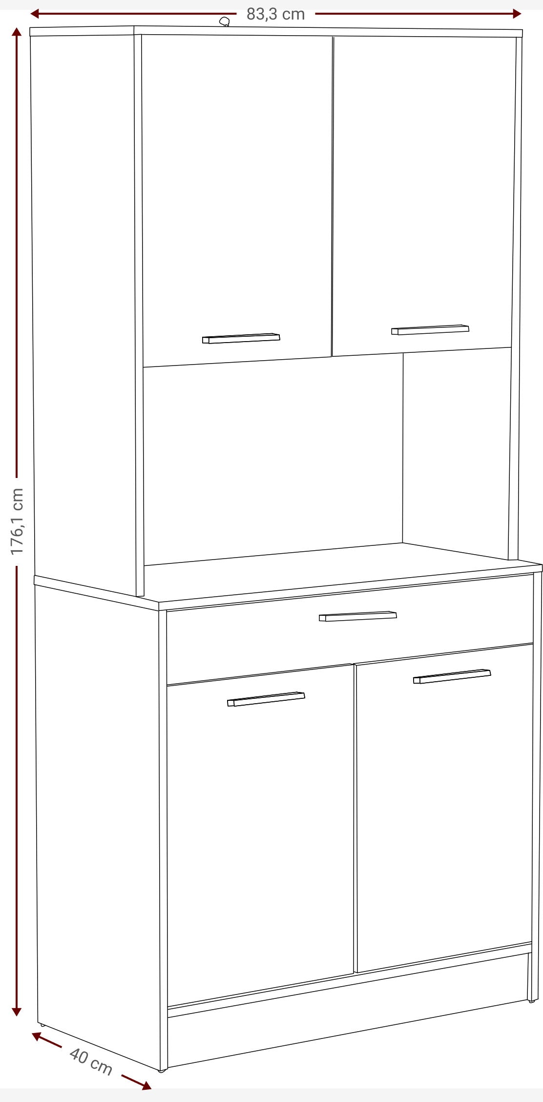 Alchemy Display Cabinet Black-Natural 83.3x40x176.1