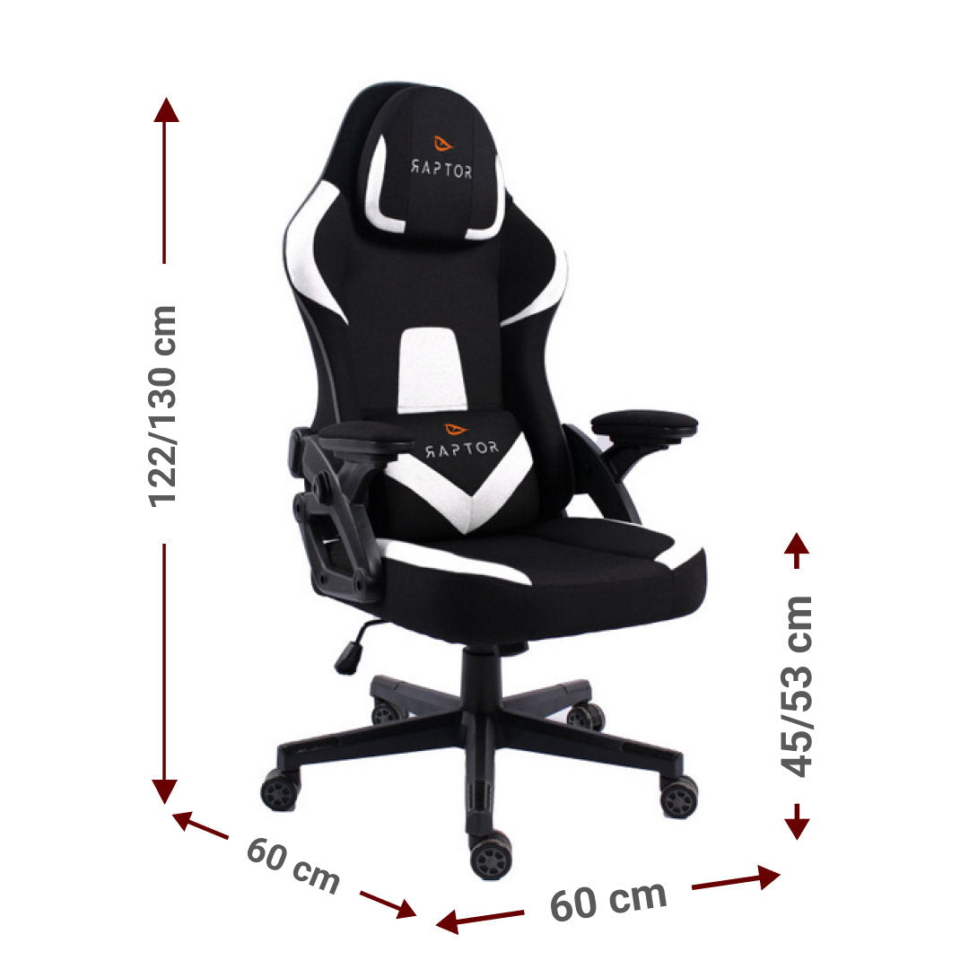 Καρέκλα Gaming Raptor Fury Λευκό 60x60x122