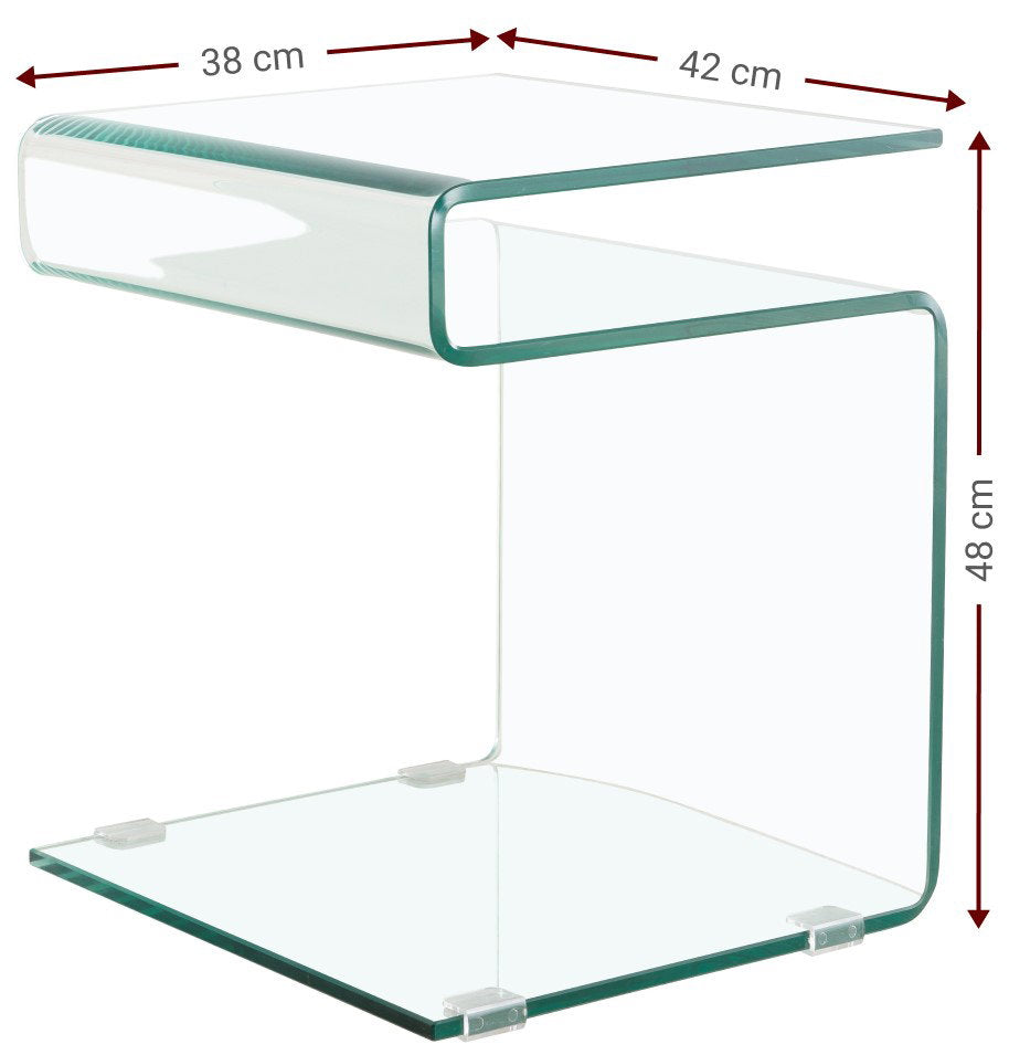 Crystal Curve Side Table 42x38x48