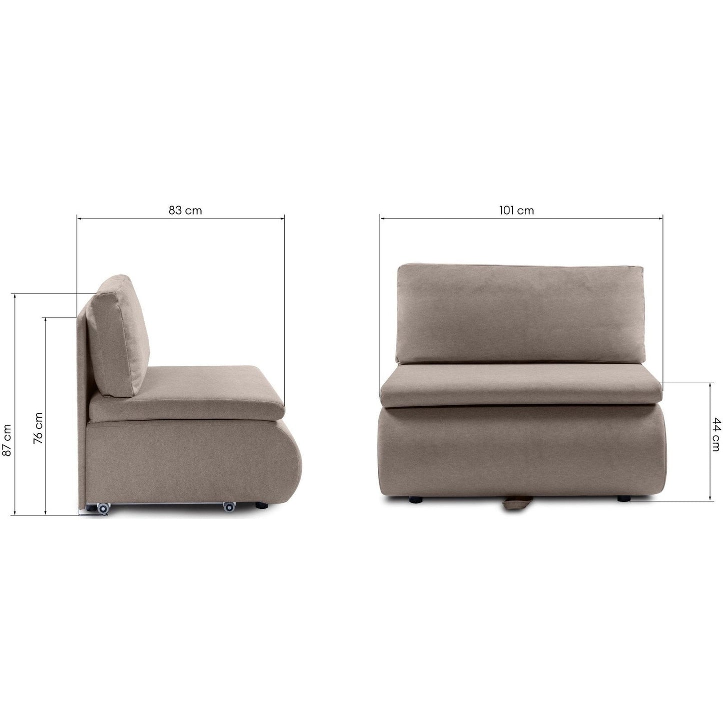 Πολυθρόνα - Κρεβάτι Ottoman Taupe 101x83x87