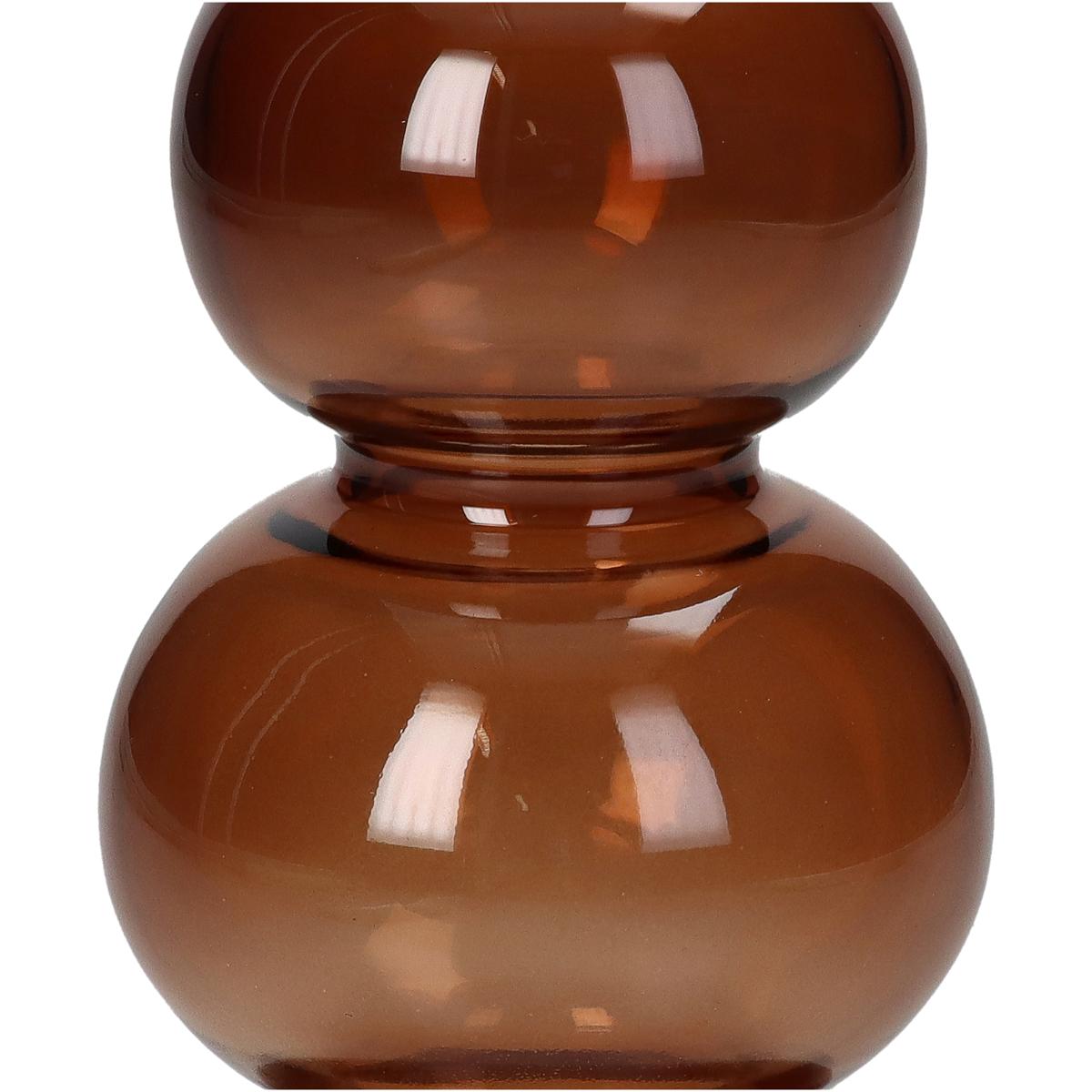 Κηροπήγιο Καφέ Γυαλί 8x8x16