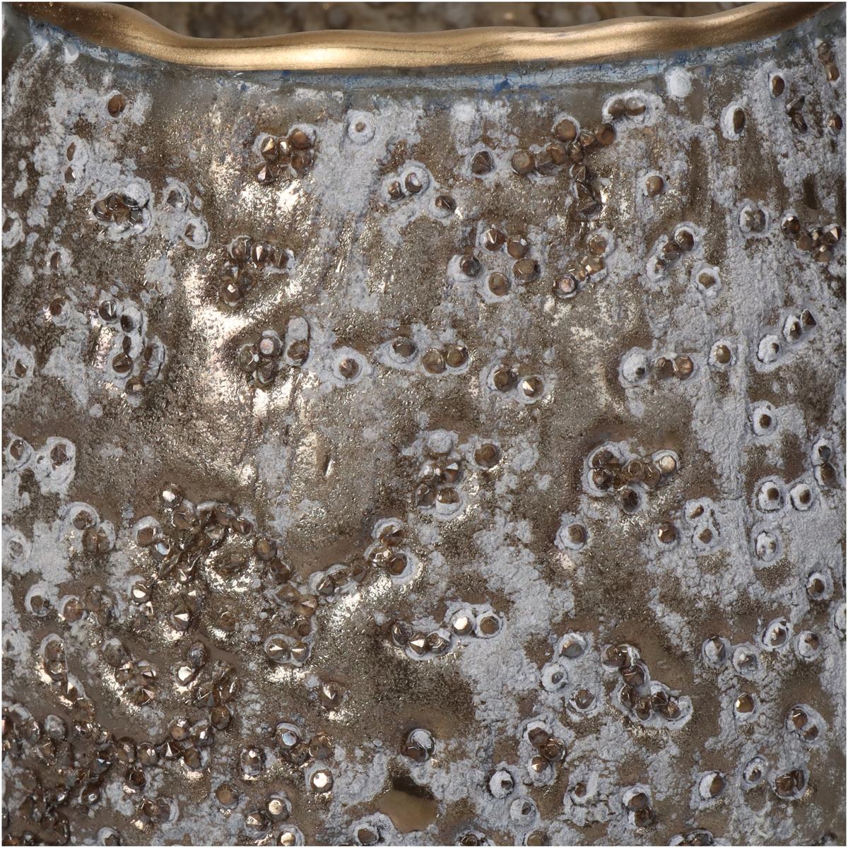 Κηροπήγιο Καφέ Γυαλί 11x11x11