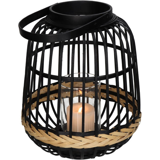 Φανάρι Μαύρο Μπαμπού 29.5x29.5x34.5