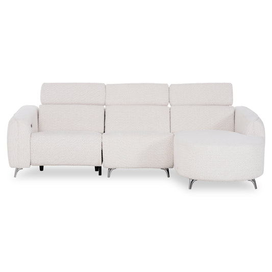 ΚΑΝΑΠΕΣ ΔΕΞΙΑ ΓΩΝΙΑ 3Θ ΜΕ RECLINE VALENTE ΜΠΕΖ ΥΦΑΣΜΑ 275x160x104