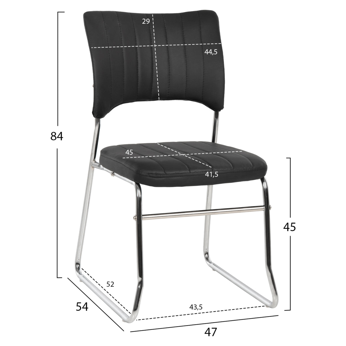 QUENTI CHAIR BLACK 47x54x84