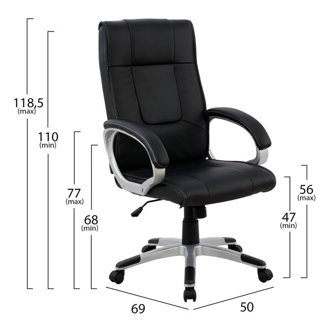 CHANDER EXECUTIVE OFFICE CHAIR BLACK 50x69x118,5