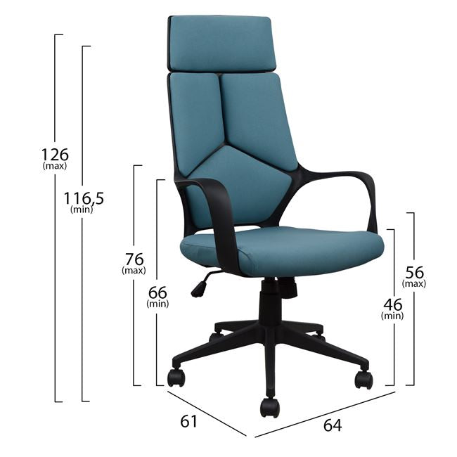 ANIVIA OFFICE CHAIR GREY MESH & BLACK LEG 64x61x126