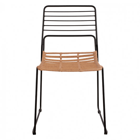 CHAIR METAL ALLEGRA WITH WICKER BEIGE 51x54x83