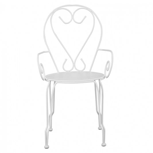 CHAIR ARMCHAIR METAL AMORE WHITE 49x48x90