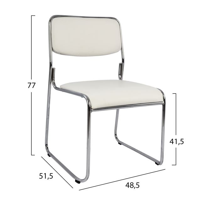 MABEL OFFICE COLLABORATION CHAIR IN WHITE 48.5x51.5x77