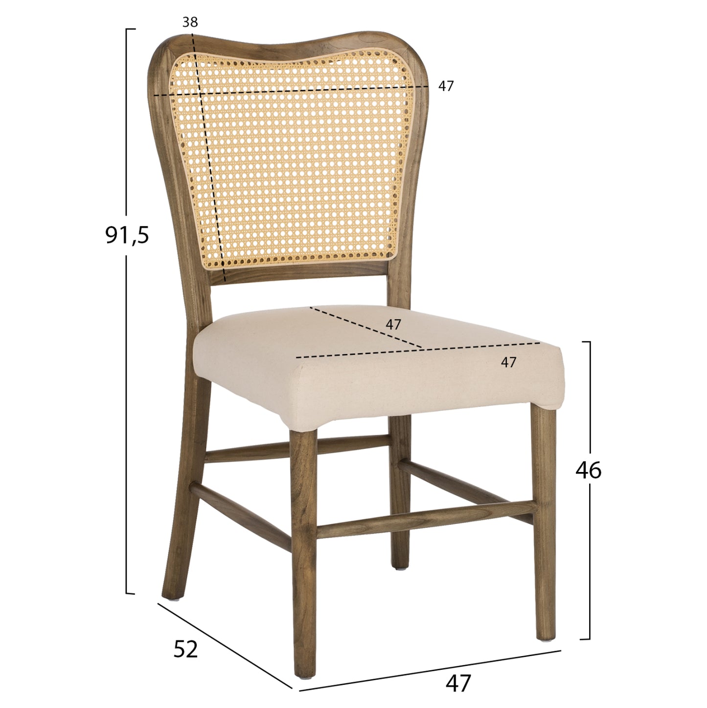 ΚΑΡΕΚΛΑ ΤΟΟΝ ΞΥΛΟ RATTAN ΥΦΑΣΜΑ 47x52x91,5